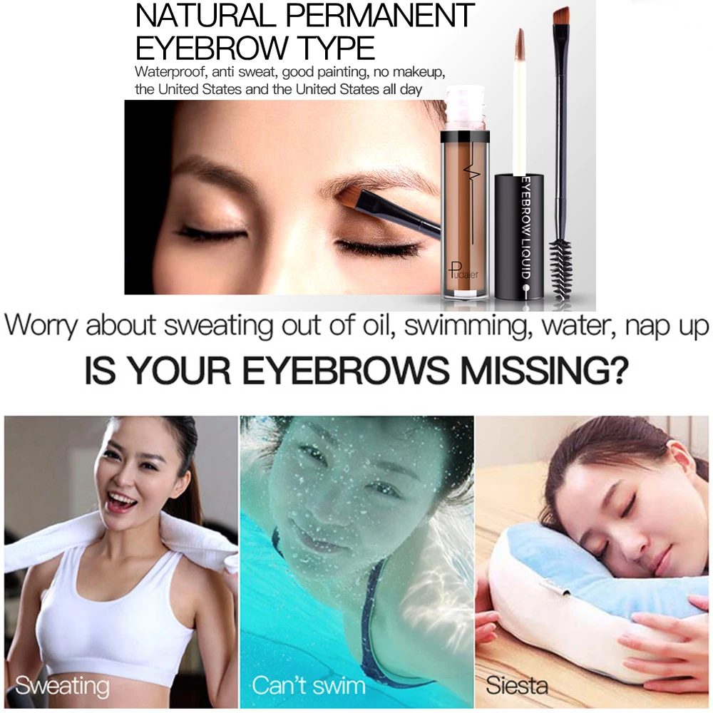 1 Set Eyebrow Cream And Brush Set Waterproof Long-lasting Eye Brow Makeup 24 Hours No Fade Semi-permanent Eyebrow Enhancer
