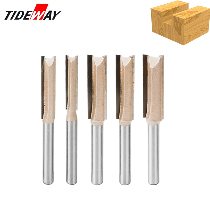 

Tideway 8mm Shank Straight Wood Router Bit Set Carpenter Milling Cutter Cutting Tungsten Carbide End Mill Woodworking Tools