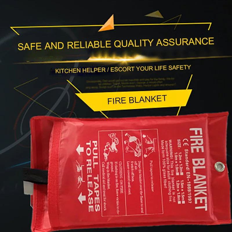 1.2M x 1.8M Fire Blanket Fiberglass Fire Flame Retardant Quality Emergency Survival Shelter Safety Cover Blanket