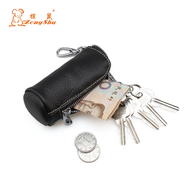 

Men Genuine Leather Key Case Wallet Women Multifunctional Key Holder Organizer Lady High Quality Key Bag (customize available)