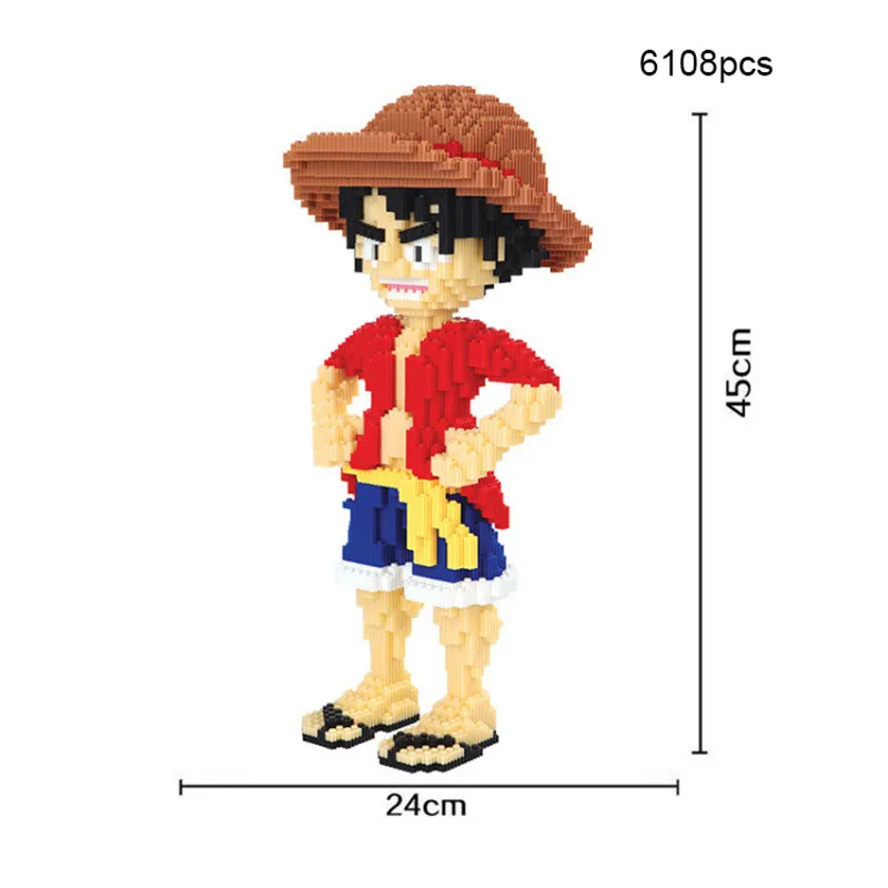Big size One Piece Micro Building Blocks Toys  Anime Figures Luffy Chopper Model Bricks Funny Kids DIY Educational Toys Gift (3)