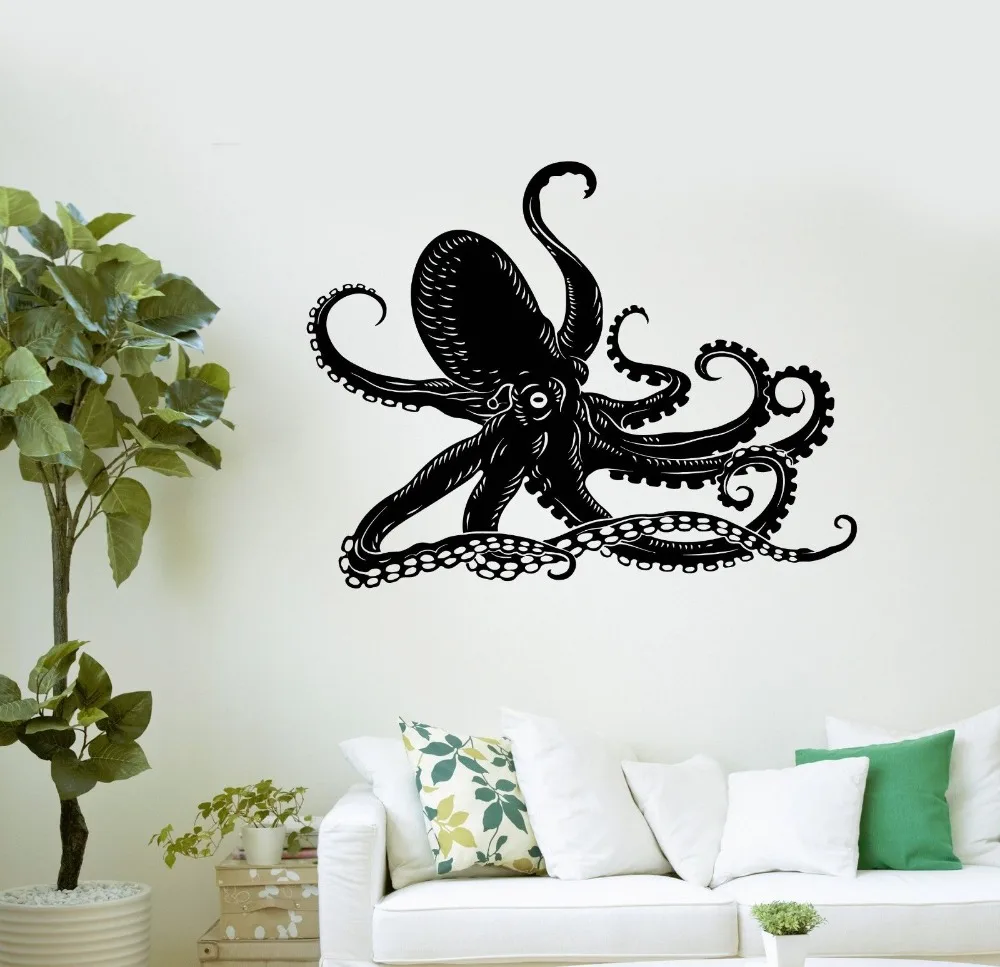 High Quality Vinyl Wall Decal Octopus Paul Kraken Marine Animals