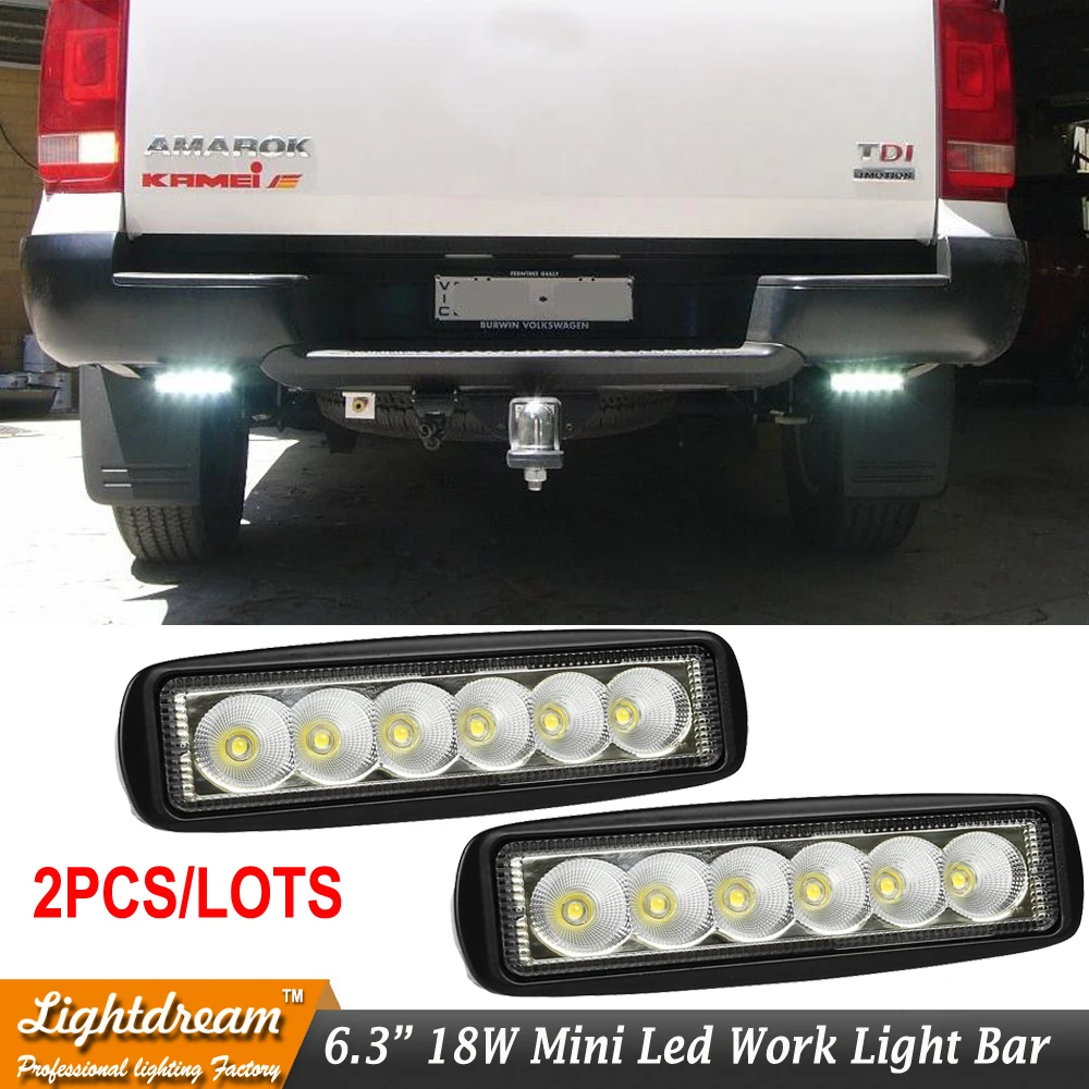 2x 5 Inch Red LED Car Work Light Bar Flood Driving Beam Lamp SUV Boat Offroad
