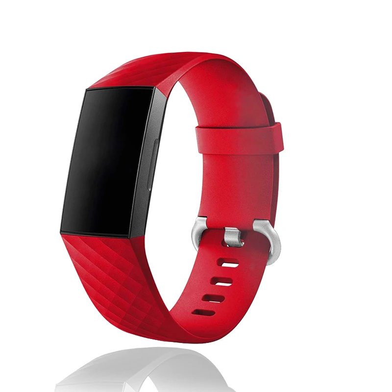 Силиконовый мягкий ремешок для Fitbit Charge 4 Band с металлической пряжкой сменный