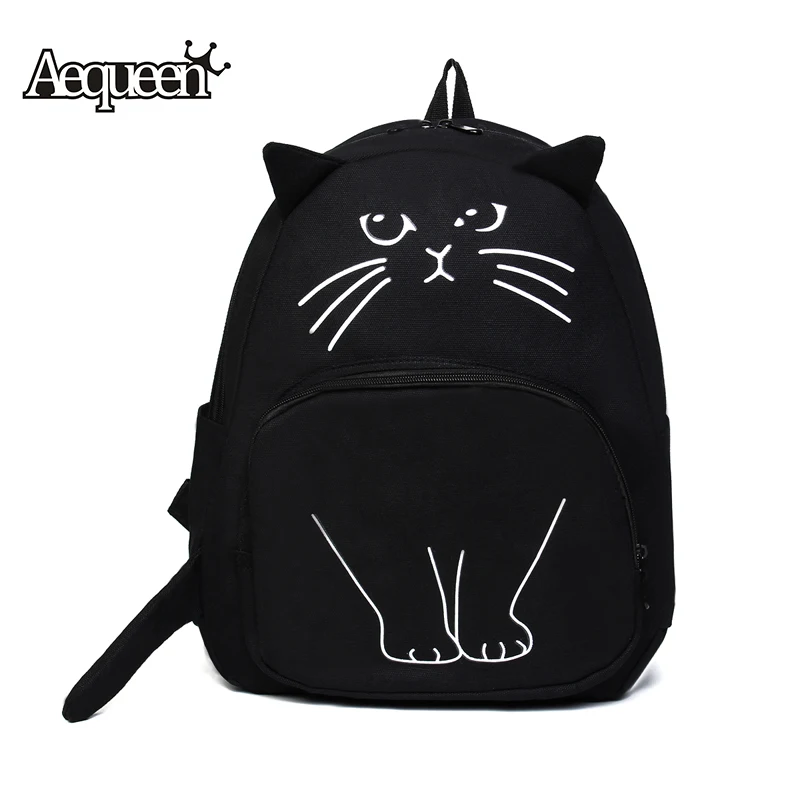Buy AEQUEEN Women Lovely Cat Backpack Printing Canvas