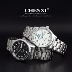 Chenxi Hombre лучший бренд класса люкс Простые Модные Повседневные часы Мужские Дата водонепроницаемые мужские кварцевые часы Relogio календарь