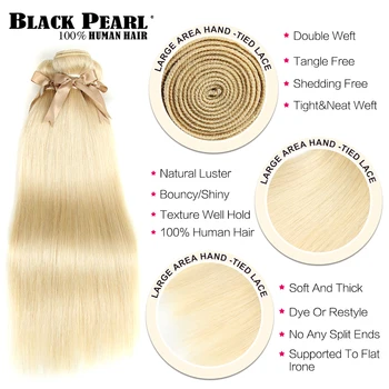 Black Pearl 613 Honey Blonde Bundles brazilian Straight Hair Weave 100% Remy Human Hair  Extensions 613 Bundles 4