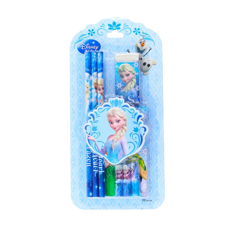 

Disney Frozen pencil for school Writing Cartoon pencil With eraser and notebook Elsa Anna Wooden pencil with protective cover