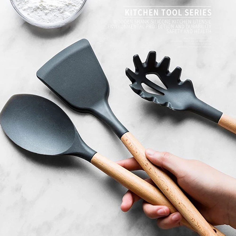 

8Pcs/set Silicone Spatula Heat-resistant Soup Spoon Non-stick Spatula Special Cooking Shovel Kitchen Tools Silicone Cooking sets