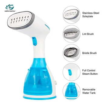 Travel Garment Steamer for clothes Portable Fabric Steam Iron Continuous Steam Stainless Panel Detached Water Tank ironing home