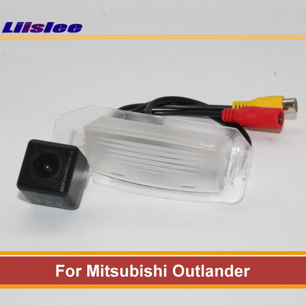 Liislee For Mitsubishi Outlander Rear View Back Up Camera Reverse Parking Camera License Plate Lamp Night Vision AUTO CAM