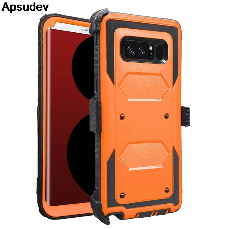 Apsudev Защитные чехлы для Samsung Note 8 PC чехол мягкий TPU Edge гибридный защитный 7 с зажимом