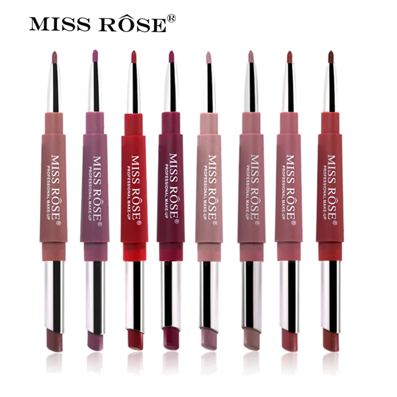

MISS ROSE Brand Make Up Set 8 PCS Matte Lipstick And Lips Liner Pencil Cosmetic Combination Waterproof Lip Makeup Set Kit