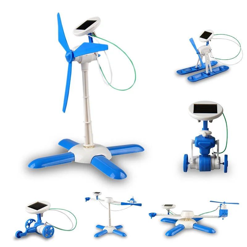 

New 6 In 1 DIY Solar Toy Kit Robot Windmill Plane Car Educational Solar Power Kits Novelty Solar Robots for Child Boy Gril Gift