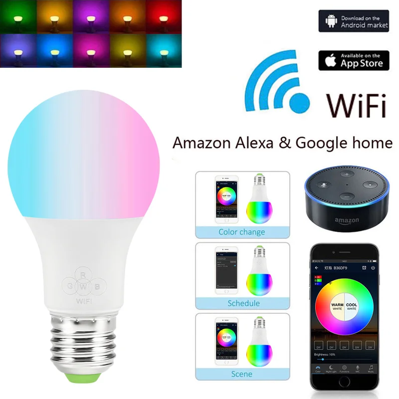 

WiFi Bulb LED Smart Bulb 4.5W for Alexa Amazon Mini Google Home Automation Wifi Control Wireless Smart Home