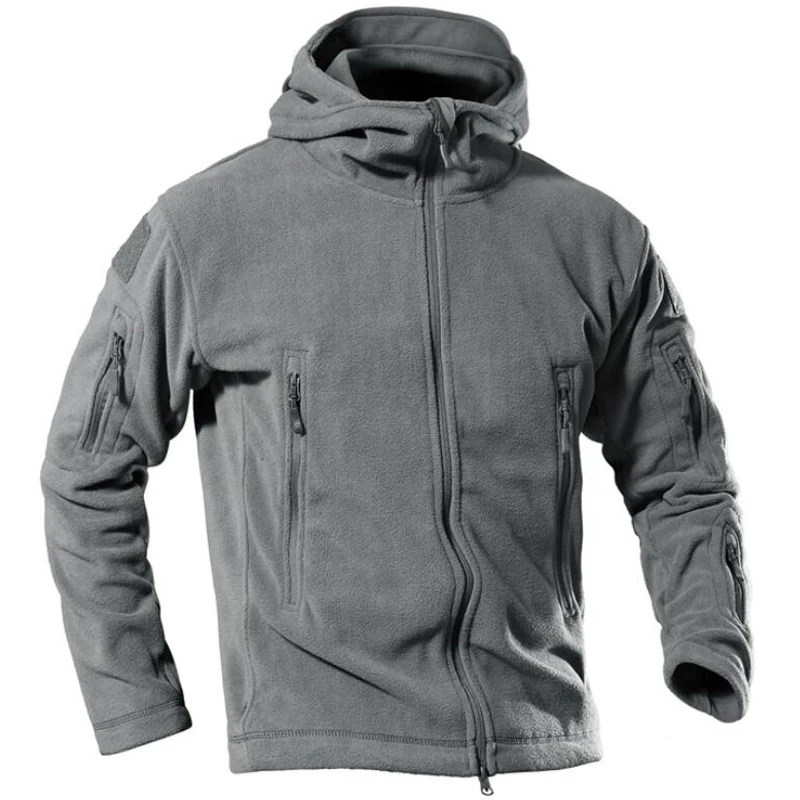 Мягкая флисовая куртка, Мужская верхняя одежда, утепленная Вельветовая теплая Военная тактическая куртка, Мужская Теплая Охотничья спортивная куртка с капюшоном
