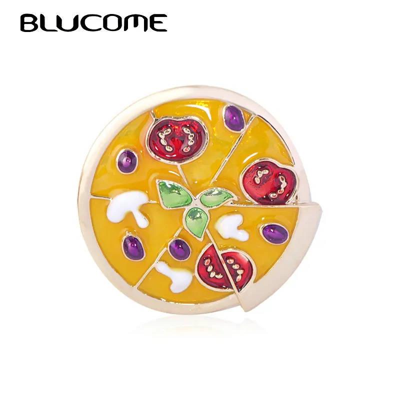 Эмаль Blucome красочные броши в виде овощей мяса пиццы Корсажная брошь женские