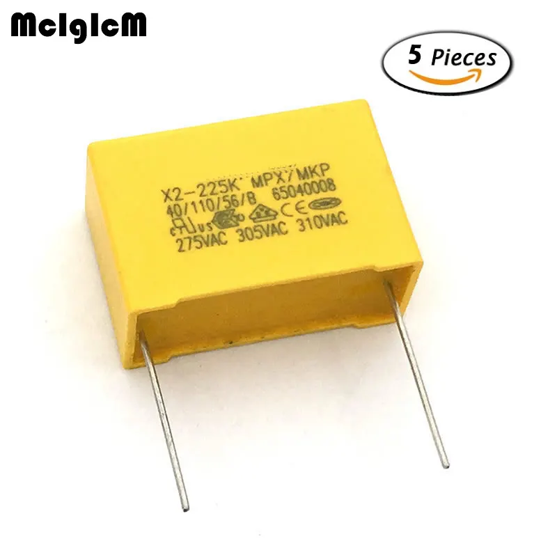 MCIGICM 5 шт. конденсатор X2 конденсатор 275VAC шаг 27,5 мм X2 полипропиленовый пленочный конденсатор 2,2 мкФ
