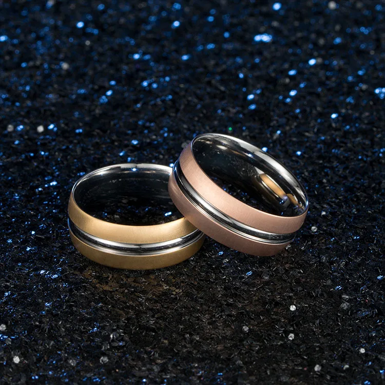 Gold Color Alliance Wedding Rings Pair Couple Rings Men and Women's Rings Love Engagement Anel Anillos Bijoux