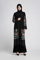 Мусульманской моды арабские вышивка Смок Абая платье для женщины