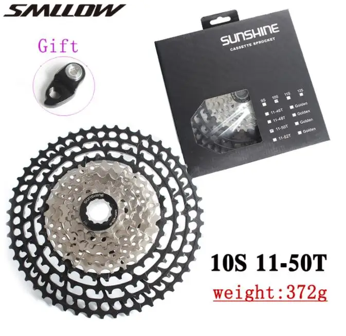 

SUNSHINE-SZ10Speed SLR 2 Cassette 11-50T Wide Ratio Ultralight 360g CNC Freewheel MTB Mountain Bike Bicycle Parts for m6000 7000