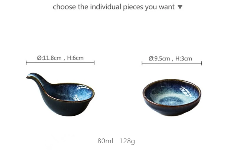 ANTOWALL Dim Blue керамическая ложка для супа тарелка для соевого соуса набор ложек