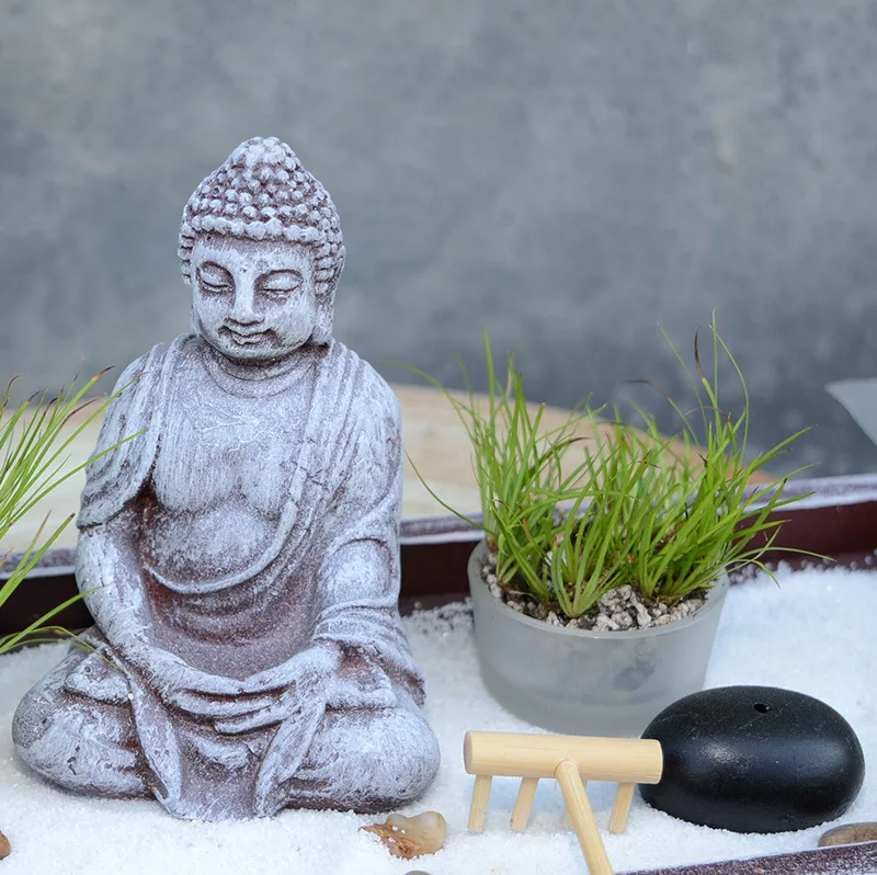 Tabletop Zen Garden Buddha sand table meditation creative home hotel feng shui decoration Candle Incense Burner Home Decor Gift