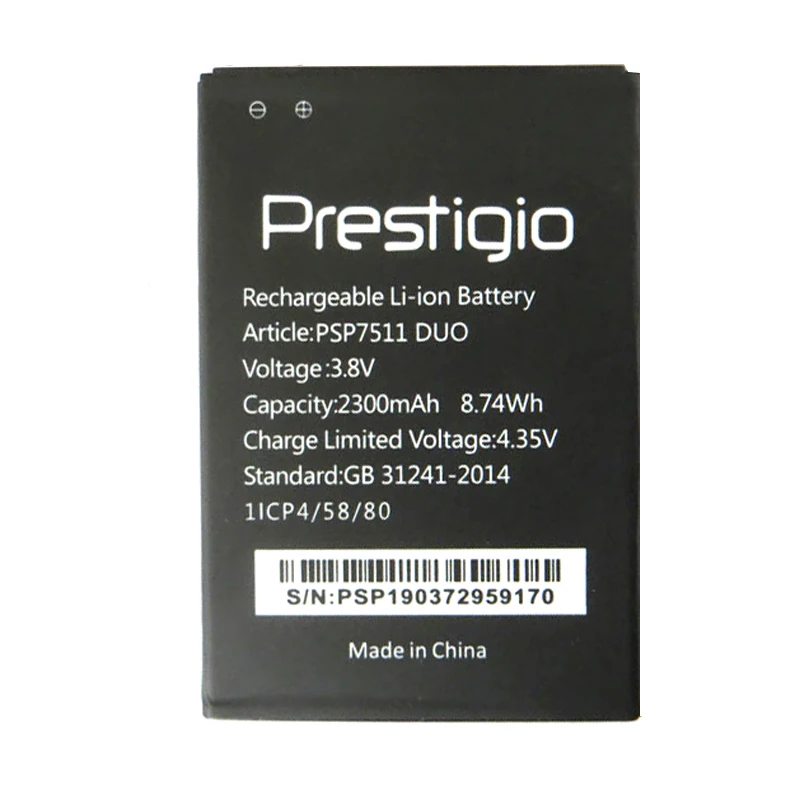 

In Stock High Quality Battery Replacement For Prestigio Muze B7 PSP7511 DUO Mobile Phone + Tracking Number