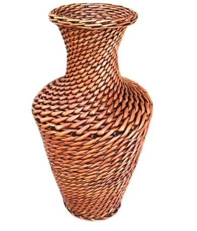 34413 100 Manual Made Natural Wicker Vase Antique Style Large