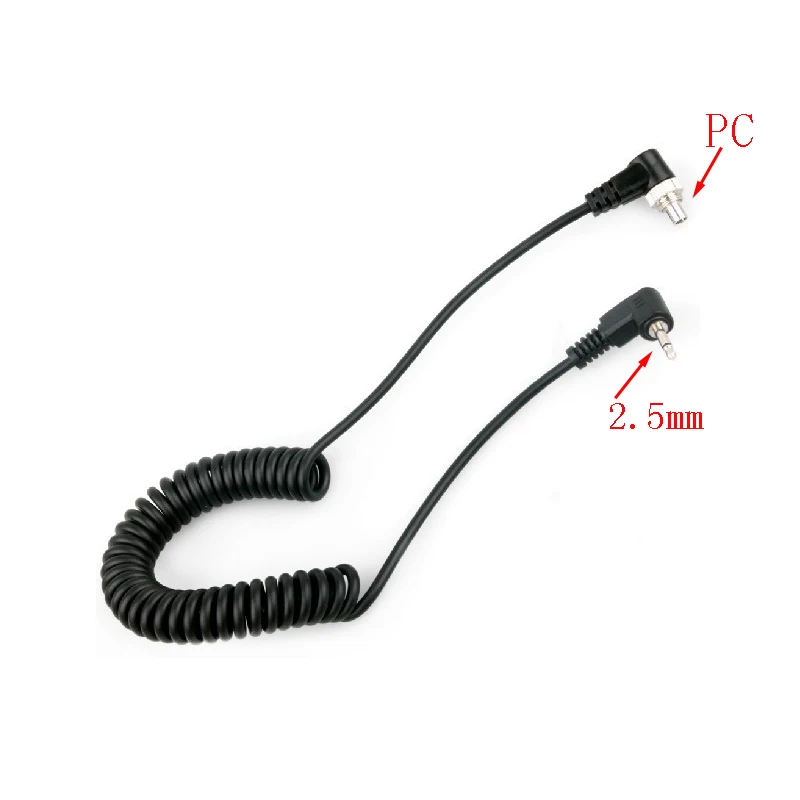 PC-2.5mm PC-3.5mm PC-PC head turn flash PC synchronous line PC line lead flash line - Цвет: PC-2.5mm