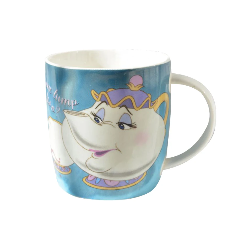 

Beauty and the Beast Teapot Lady Ceramic Mug Breakfast Milk Porcelain Cup Mrs Potts Chip Tea Cup Painted Ceramic Coffee mug