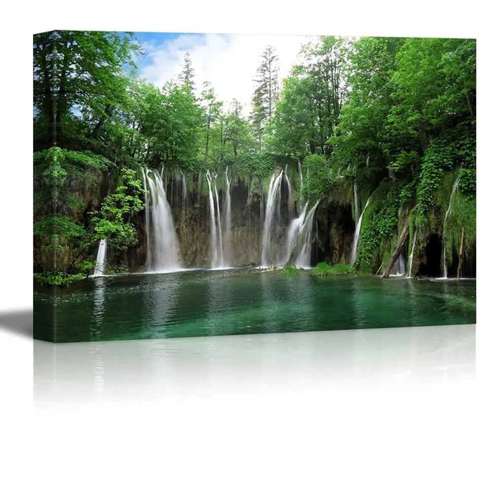 

Canvas Prints Painting Home Decor 1 Piece Waterfall In National Park Croatia Pictures Living Room Wall Art Modular Poster Framed