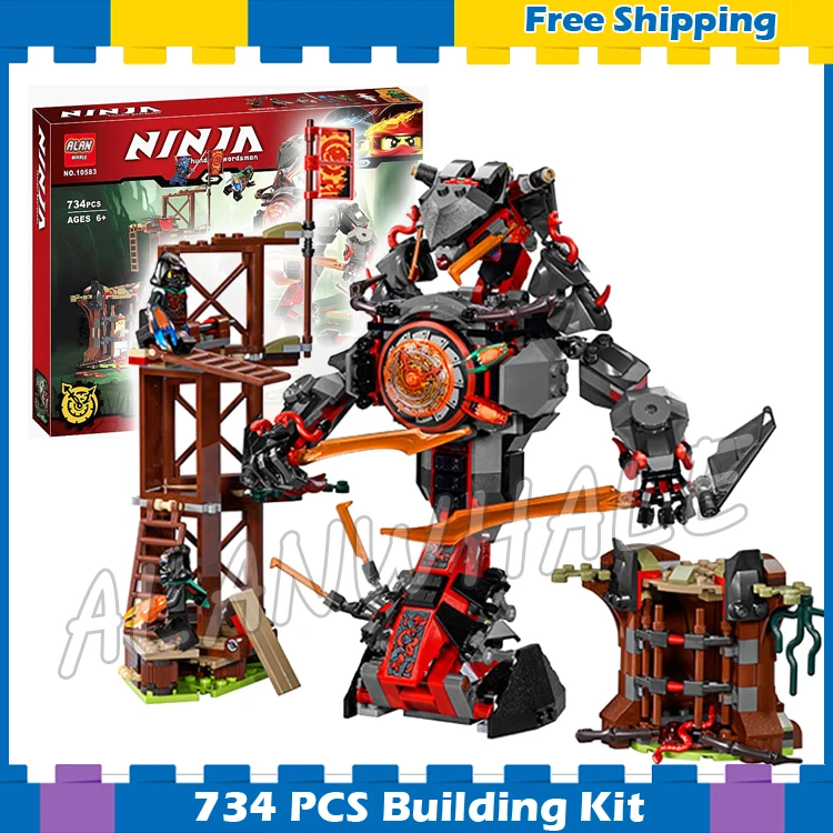 

734pcs Ninja New 10583 Dawn of Iron Doom DIY Model Building Kit Blocks Toys Playset Compatible with Lego