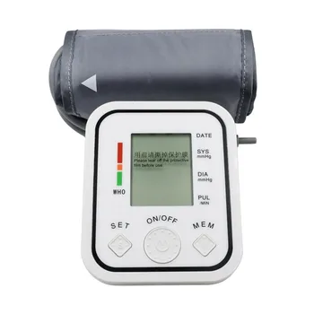 

LCD Digital Upper Arm Blood Pressure Monitor Heart Beat Meter Pulse Machine Automatic Blood Pressure Monitor tonometer manometer