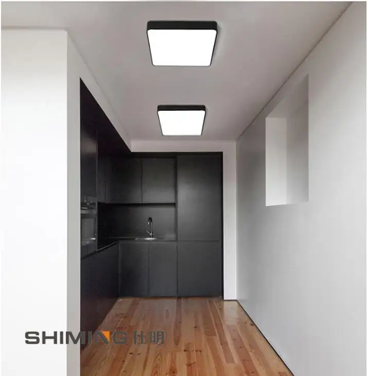 Ультра-тонкий практичный 5 см светодиодный потолочный светильник Железный квадратный круглый черный/белый Потолочный светильник для гостиной спальни внутреннего освещения