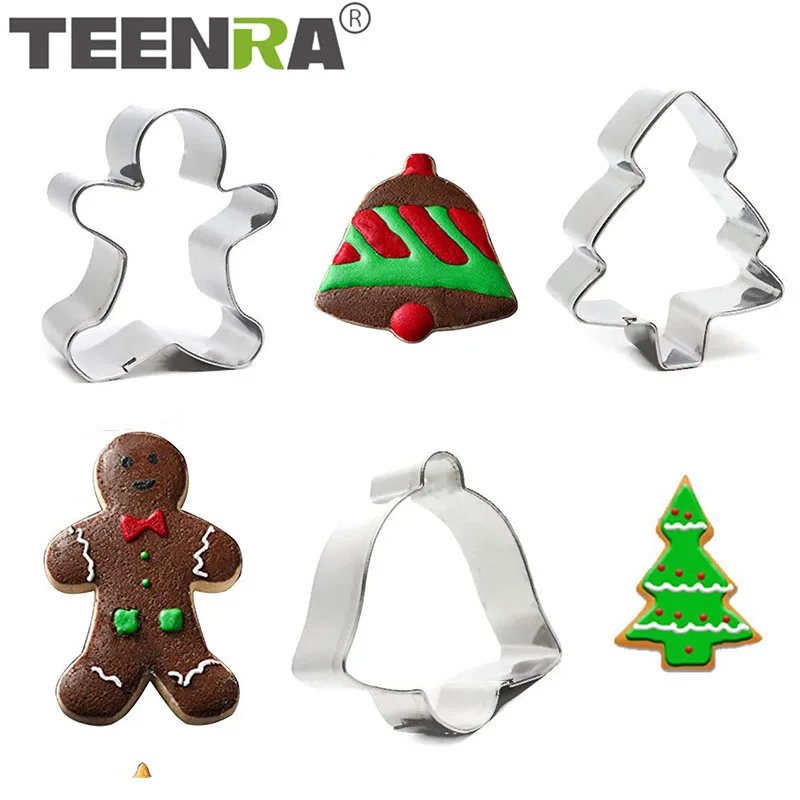 TEENRA резак для печенья из нержавеющей стали Рождественская 3D форма торта DIY