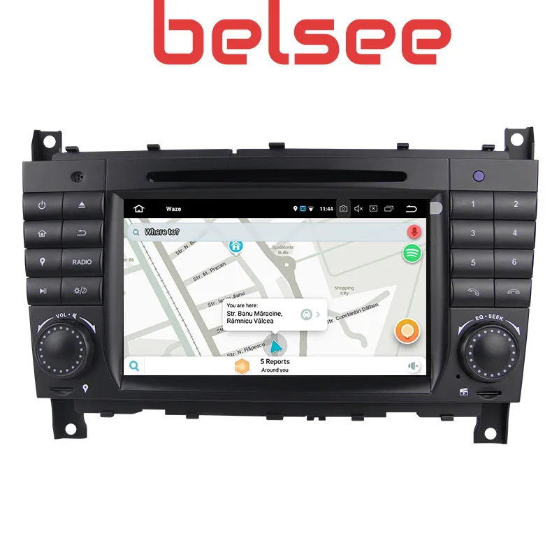 Top Belsee 2Din Android 8.0 Car GPS DVD Player Head Unit Auto Radio For Mercedes Benz C-Class W203 c200 C230 C240 C320 C350 CLK W209 3