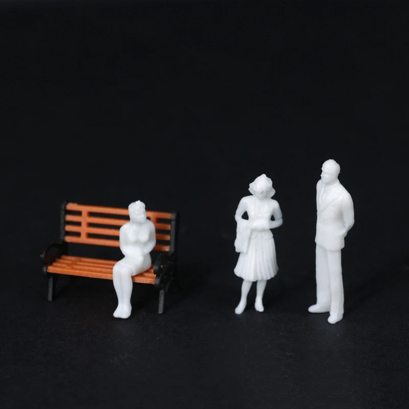 50Pcs Scale Model Figure 150 Miniature White Figures Architectural Model Human Scale HO Model ABS Plastic Peoples Toy(4)
