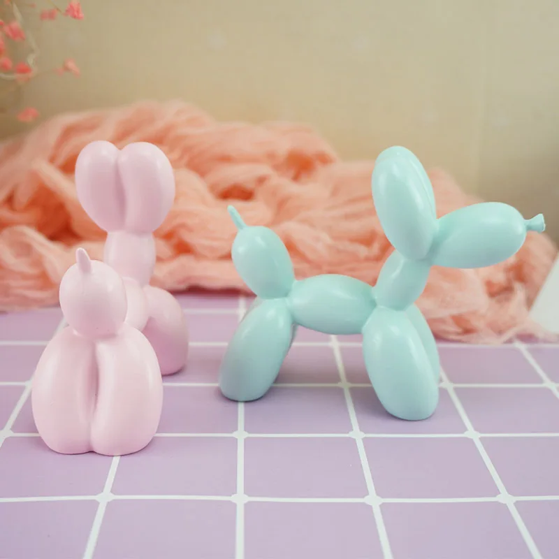 

Jeff Koons Shiny Balloons Dog Statue Animals Resin Craftwork Home Office Desktop Living Room Decoration L2861