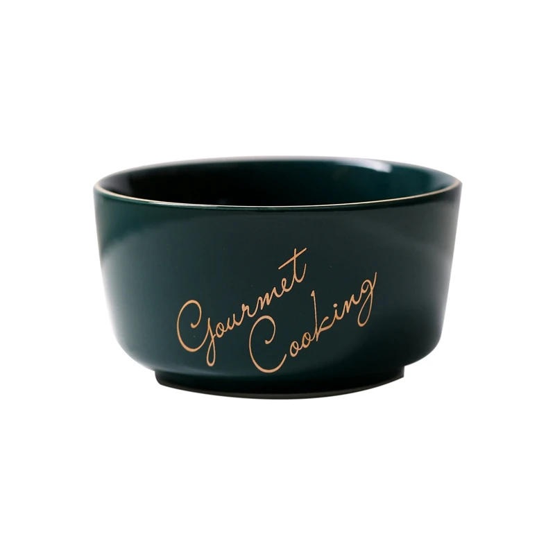 Зеленая керамическая пластина с золотой инкрустацией, тарелка для стейка, посуда в скандинавском стиле, миска Ins, обеденное блюдо, высококачественный фарфоровый набор посуды - Цвет: Gourmet Cooking S