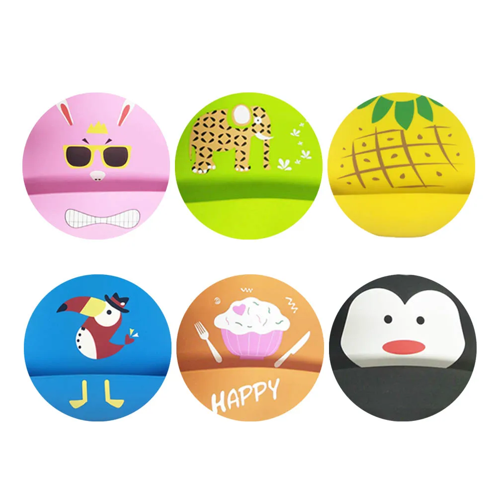 Baby Stuff Silicone Bibs Girl Cartoon Soft Fold Silica Gel Adjustable Waterproof Feeding Bib Boy Accessories Baby Bibs Aprons