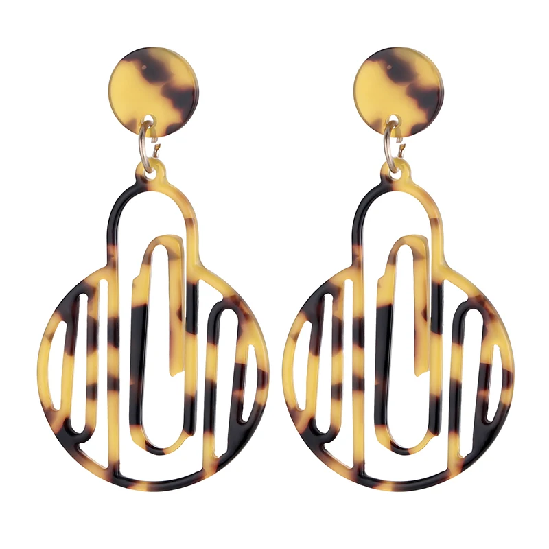 

Minimalistic Hollow-carved Design Acid Acrylic Resin Brincos Earrings for Women Elegant Design Jewellery Gifts pendientes boucle