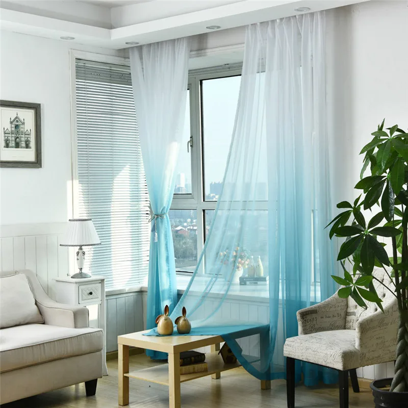 

Window Curtain Drape Panel Sheer Scarf Divider Deco Valances Tulle Voile Door Curtain Green,Yellow,Orange,Blue,Gray
