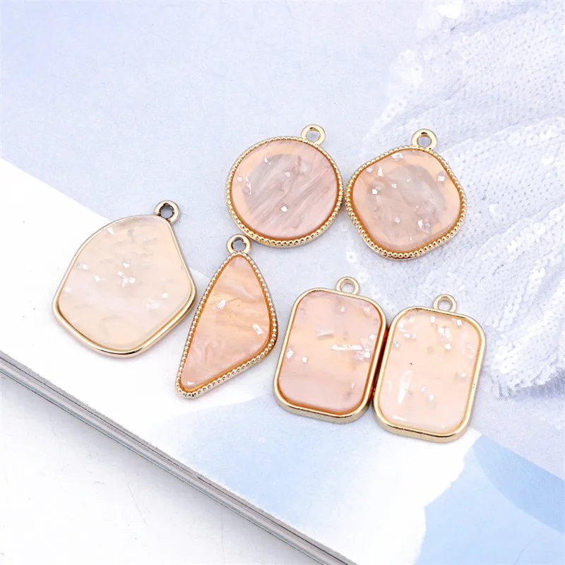 

3pcs Simple Irregular Geometric Bracelet Charms DIY Pendant Findings Round Necklace Earring Keychain Jewelry Make Accessory C309