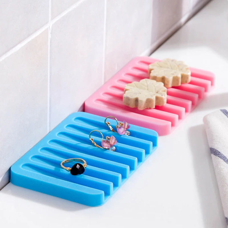 1PC Silicone soap dish for kitchen bathroom accessories Can Be Leaching