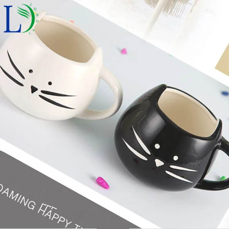 Cute Cat face  Ceramic Mugs (3)