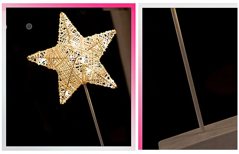 Night Table Lamp Hand-Crafted 40 cm LED Night Light Star Heart Love Shaped Lamp Battery Powered Girls Room Decorative New Year (8)