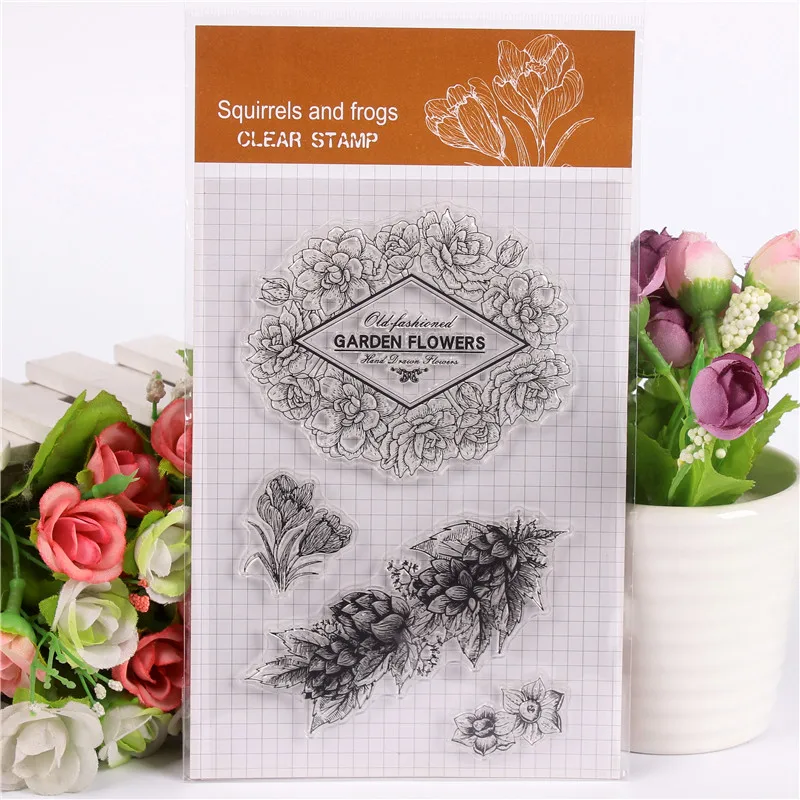 

Rubber Silicone Clear Stamps for Scrapbooking Tampons Transparents Seal Background Stamp Card Making Diy Flowers Message