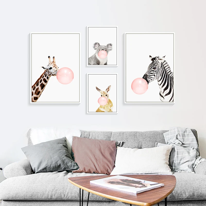 

Animal Poster Rabbit Canvas Painting Kids Room Canvas Art Print Baby Nursery Canvas Prints Cute Cartoon Poster Nordic Unframed