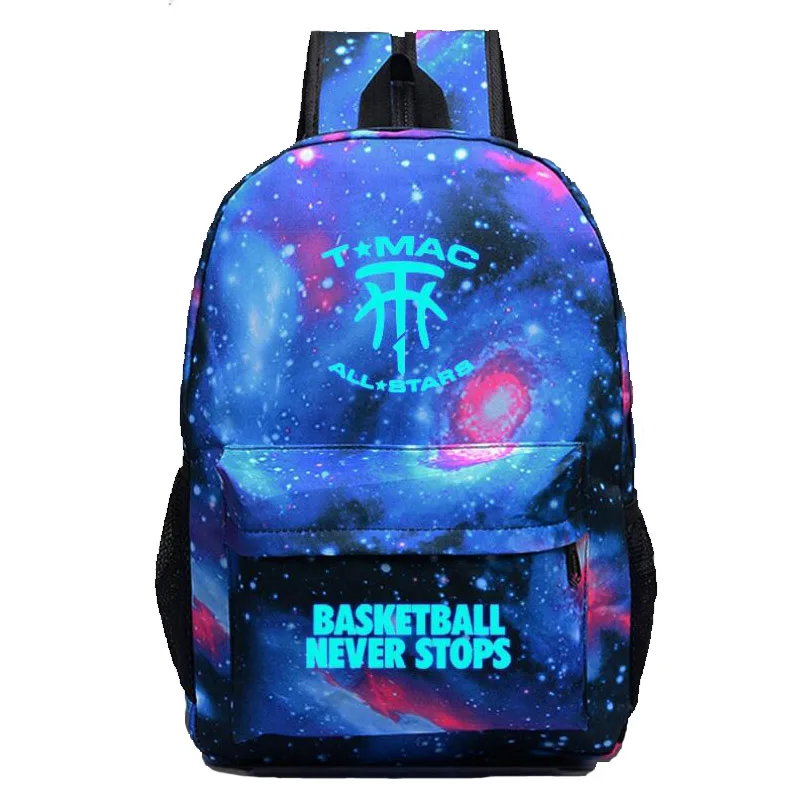 

Tracy McGrady Glow bags TMAC Luminous Printing Backpack Teenagers Noctilucent Bookbags Vintage Laptop Backpacks portfolio